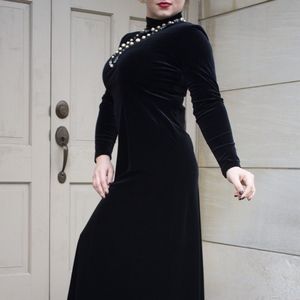 K.C. Spencer Vintage Black Velvet Gown